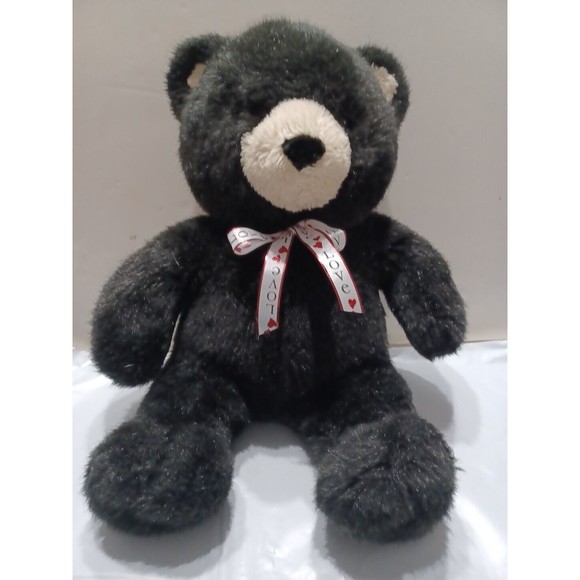 Vintage Build a Bear Black Teddy Bear Valentine's day gift Plush Stuffed 16" - Picture 3 of 10